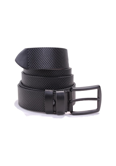 Dagoster DMK26-353 Siyah 4 CM Suni Deri Erkek Kemer Siyah