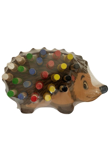 Eğitici Montessori Ahşap Kirpi Oyuncak Renkli Tak Çıkar