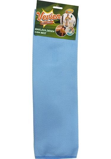 Microfiber 50x70 Cm Baklava Desen Cam Temizlik Bezi Mavi
