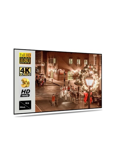 Geeroyoo 60 İnç Taşınabilir Katlanır Projeksiyon Perdesi - Metal Tabakalı Işık Dirençli Ev Sinema Sistemleri İç/dış Mekan Jzr-gy