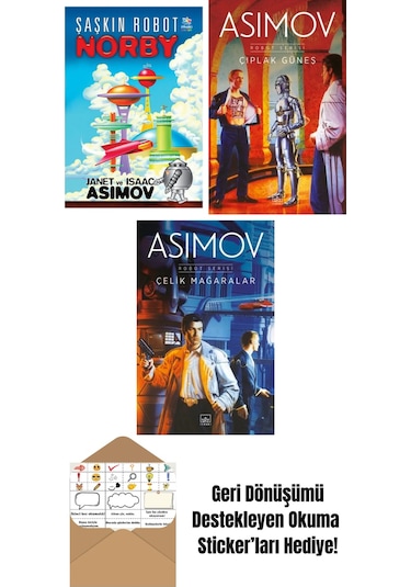 Şaşkın Robot Norby + Çıplak Güneş Robot Serisi 2. Kitap + Çelik Mağaralar Robot Serisi 1. Kitap