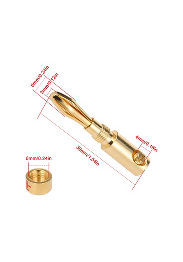 Mufunye 5 Çift 24k Altın Kaplı Muz Şarjı, Ses-video Amfi Hoparlör Kabloları İçin Dayanıklı Bağlayıcı