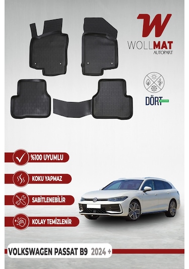 Volkswagen Passat B9 Paspas Variant 2024 Sonrası Uyumlu 3d Havuzlu Paspas Seti