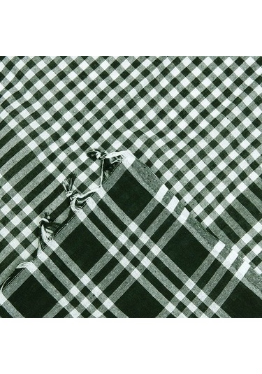 Evidea Soft Ekoseli Piknik Örtüsü - Yeşil - 165x165 Cm Yeşil