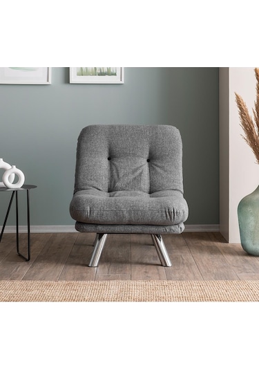 Pafu Hippo Tekli Yataklı Koltuk Keten - Açık Gri Açık Gri