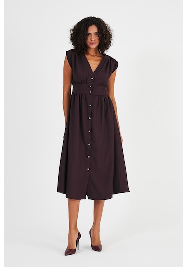 Alexandergardı Kruvaze Yaka Kolsuz Elbise B24-24500 001