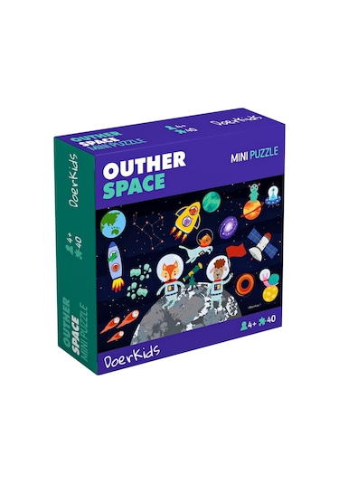 Doerkids Uzay Boşluğu Mini Puzzle 40 Parça 4 Yaş