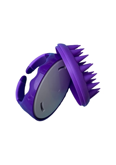 Land Of Myth Lom1401 Yumuşak Silikon Dişli Saç Derisi Masaj Fırçası Mor