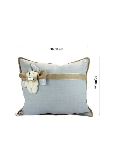 Süslebabypartystore Ayıcıklı Takı Yastığı, Gri - Jüt Gri