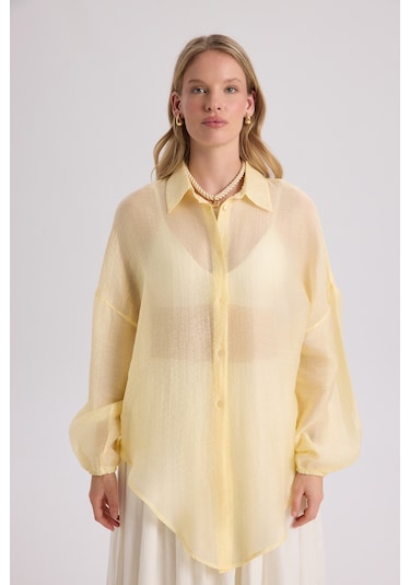 Mai Collection Mai Studios Co. Lyra Oversize Sarı Gömlek sarı