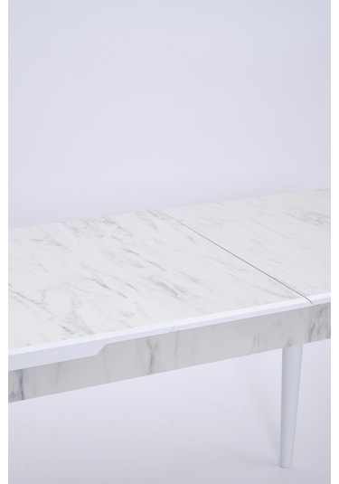 Tekno Venedik Mdf Açılır Mutfak Masa Sandalye Takımı 60x100 Beyaz - Gri