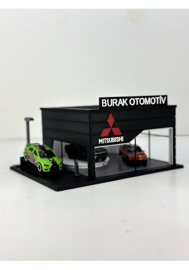 1/64 Ölçekli Mitsubishi Diorama Tasarımlı Araç Sergileme Garajı 3d Baskı