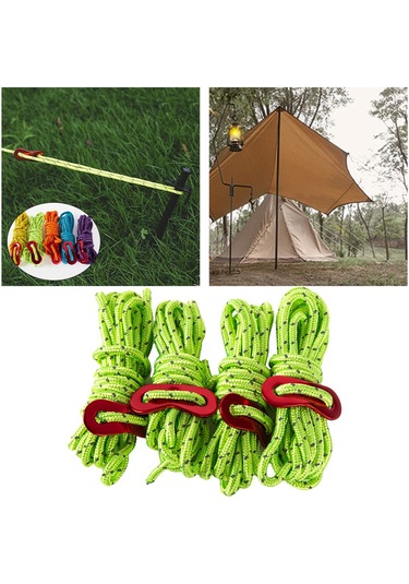 Suntek 4 Adet 6.65ft Gezi Yansıtıcı Naylon Kordon Çadır Yeşil