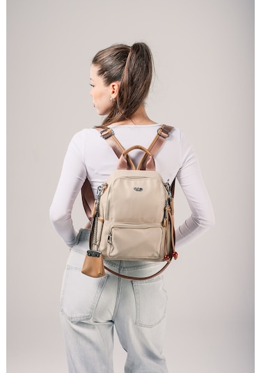 Ççs Kadın Sırt Çantası Ccs18027 Bej Bej