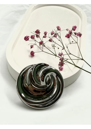 Best Price 34 Yuvarlak Düğme Broş 367590219 Gümüş