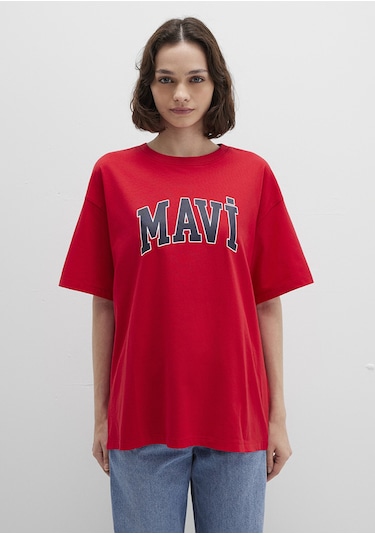 Mavi - Mavi Logo Baskılı Kırmızı Tişört 1600843-82054 One Sıze Çok Renkli