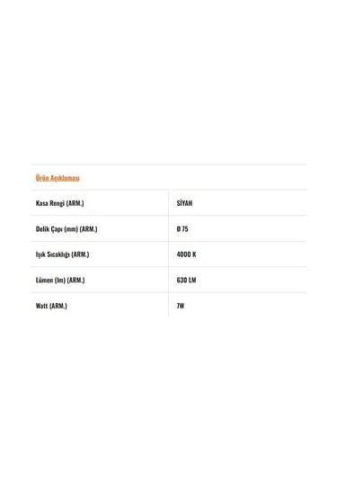 Ld700 S840 Siyah Sabit Led Spot 4000k