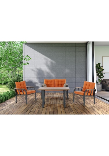 Tu Tienda Nergiz 2 1 1 Masa Bahçe Balkon Mobilyası,turuncu Turuncu