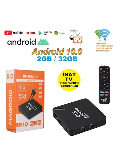 Android 10 Tv Box 2g Ram/32gb Rom İnat Tv Yüklenerek Gönderilir