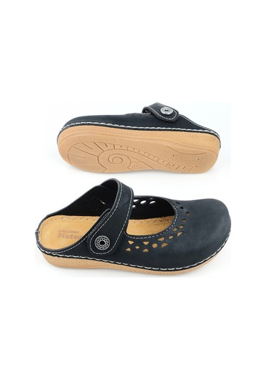 Gezer Yazlık Kadın İç Tabanı Hakiki Deri Cırt Cırtlı Terlik Gt1yze.11236.00.010.g8 Siyah