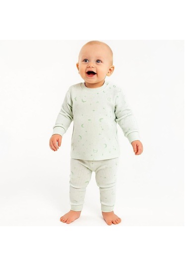Sebi Bebe Prime Ay Yıldız Pijama Takımı 9156 Yeşil