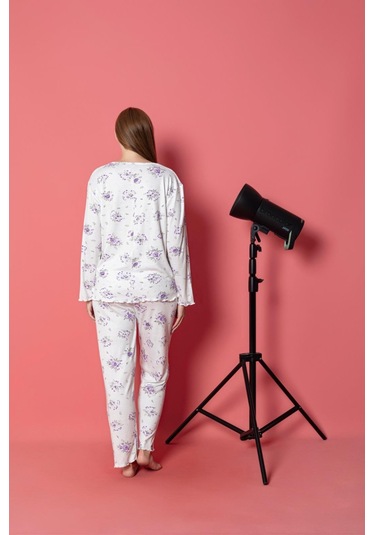 Yüksek Kalite Bambu İnterlok Kadın Pijama Takımı P5046 LILA