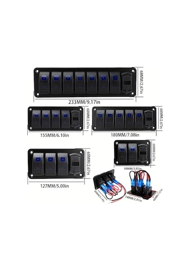 Xuweiwei 6 Yol 4x4 Alüminyum Joystick Paneli Çift Usb 42a Hızlı Şarj Mavi Led Aydınlatma Voltaj Göstergesi Otomotiv Aksesuarı