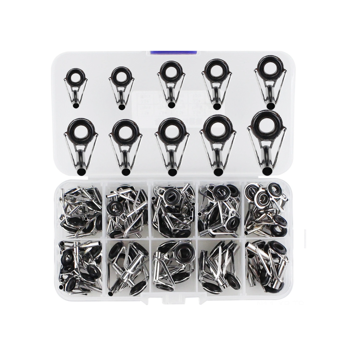 Xiyyadms 80 Adet Çelik Seramik Olta Kılavuz Ucu Seti - Mors, Jigging, Kayık Olta Tamiri Parçaları Kutusu