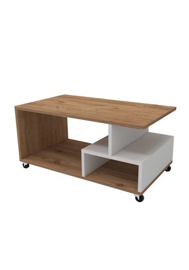 Reyo Home Enda Sultan Tekerli Orta Sehpa 86,5x50 Cm Atlantik Çam