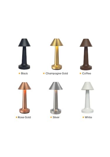 Geeroyoo Masaüstü Metal Dekoratif Led Lambası - Usb Şarjlı Dokunmatik Kontrol - Üç Renk Işığında + Sürekli Parlaklık Ayarı - Uzay Gümüşü B Tipi Gümüş