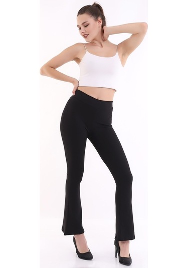 Kadın Siyah Yüksek Bel Fitilli Dayanıklı Örme Kumaş Toparlayıcı ISiyah