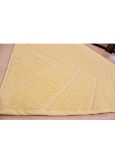 100X170 Sarı Jakarlı Pamuklu Bukle Hamam Plaj Banyo Havlusu
