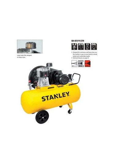 Stanley BA651 5.5 Hp Trifaze Hava Kompresörü 3t 270 L