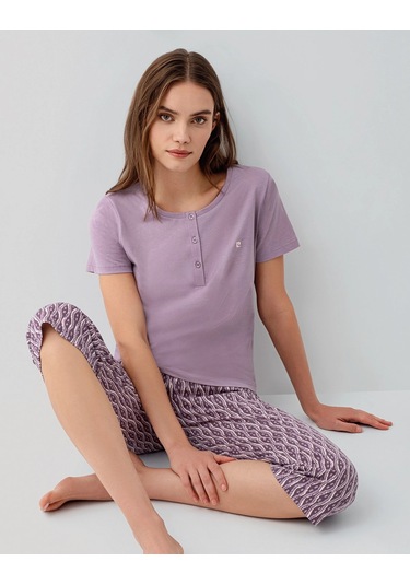 Modadua Pierre Cardin 9183-x Kadın Kapri İkili Takım Lila