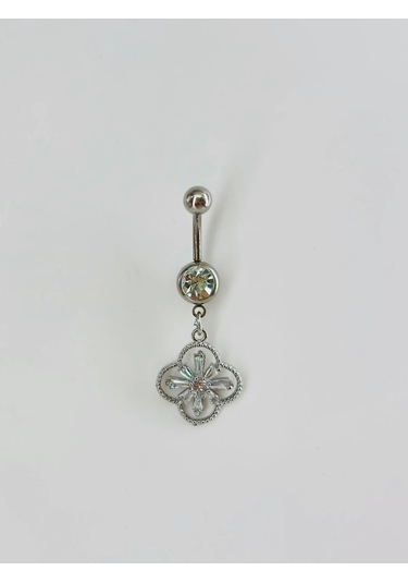 Çiçek Detaylı Göbek Piercing - Pg0099 Çok Renkli