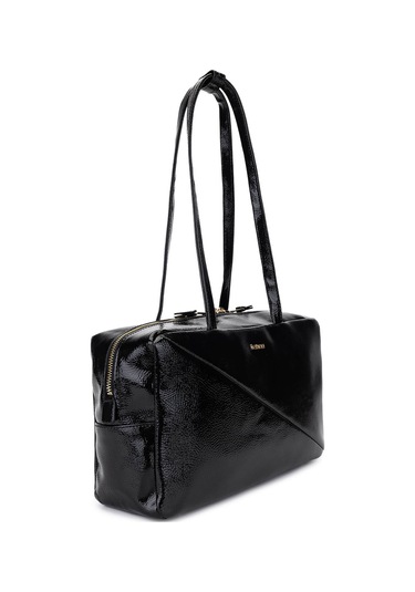 Tamer Tanca Kadın Suni Deri Siyah Kırışık Rugan Kol Çantası 1178 4001 Bn Cnt Sk25-26 Sıyah Krsk Rgn Siyah