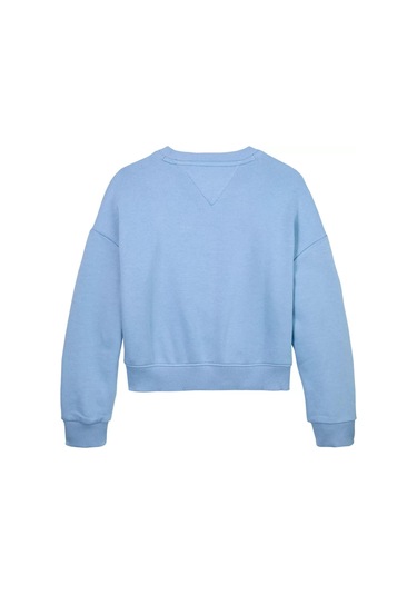 Kız Çocuk Payetli Script Logolu Sweatshirt - Mavi Cloudy Blue