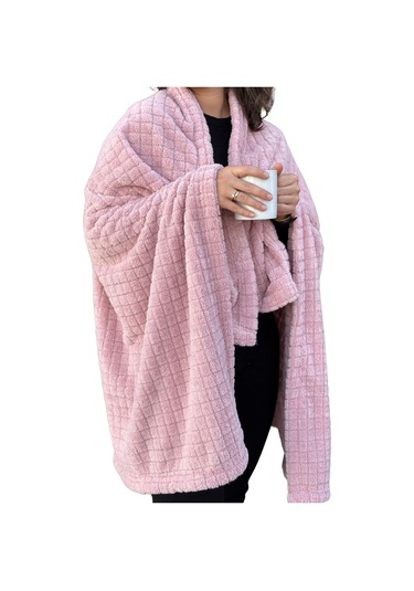 Wellsoft Battaniye-pudra Tv Battaniyesi- Peluş Polar Yumuşak Battaniye-110x160 Cm Pudra Pudra