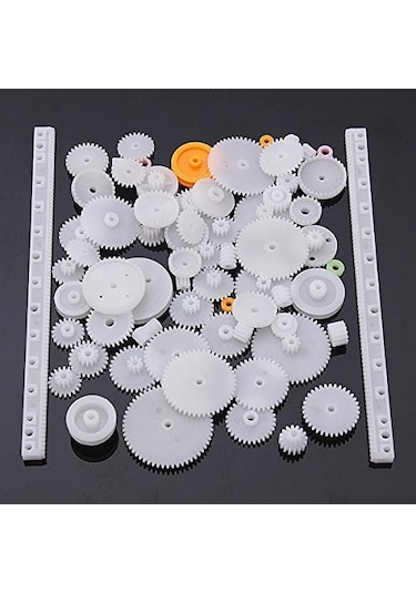 75 Parça Plastik Dişli Çark Seti Dc Motor - Dıy - Hobi Seti