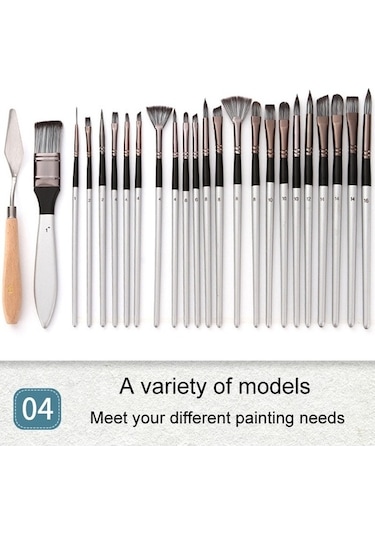 Willowhaven Zhu Tıng 24 Adet Naylon Kıl Boya Fırçası Seti, Suluboya Fırçaları, Bez Çanta, Turuncu Kırmızı Çubuk