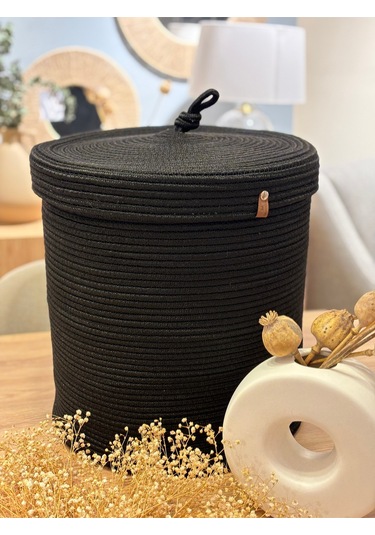 Victor Çok Amaçlı Düzenleyici Kapaklı Sepet,kapaklı Saksılık, Kapaklı Organizer 36x40 - Büyük Boy Siyah