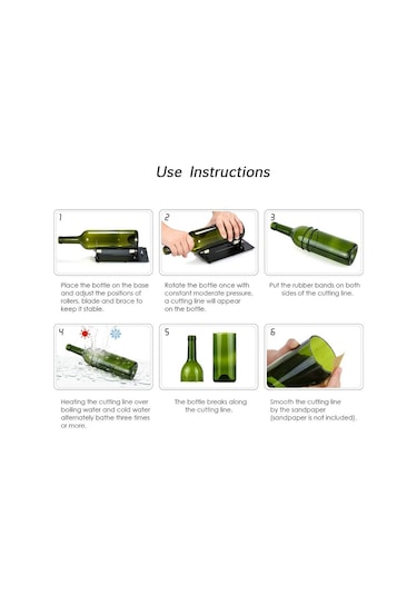 Cam Şişe Kesici Ayarlanabilir Dıy Şişe Kesme Aracı Şişeler Kesici Yaratıcı Abajur Mumluk Ekici Saksı