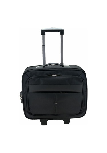 Çekçekli Kabin Boy Seyahat Çantası Valiz 30 Litre Siyah