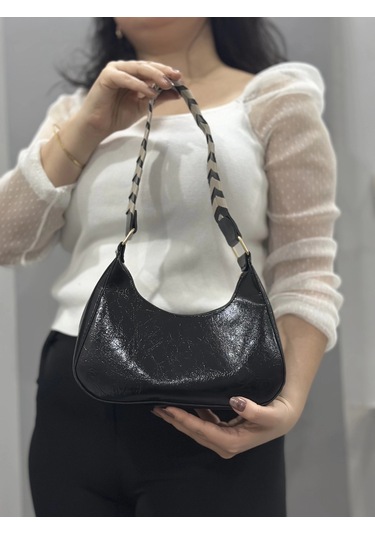 Biçomi Kraş Siyah Cilt Çanta Siyah