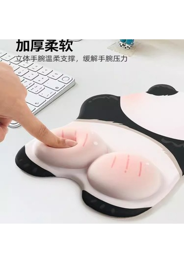 Pembe Panda Mouse Pad Bilek Desteği Kızlar İçin Sevimli Kaymaz Bilgisayar Ofis Yüksek Kaliteli Silikon Klavye El Desteği Bilek Desteği