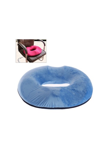 Sones Ofis Kalınlaştırıcı Kristal Kadife Kalça Anti-hemoroid Yastığı, Boyut: 45x41x7cm Gök Mavisi