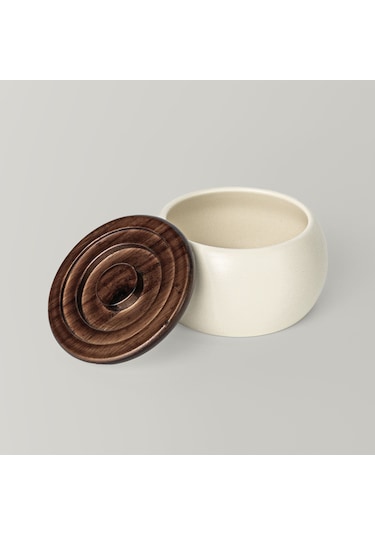 Linens Curve 13 Cm Kapaklı Kase Ekru Ekru