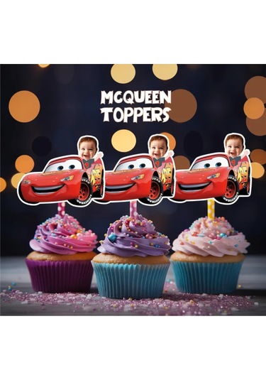 Arabalar Cupcake Pasta Süsü Kürdan 10 Adet 0