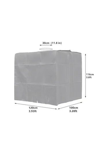 Shineyee 1000l Ibc Ton Balonu Koruması - Dış Mekan Su Tankı Örtüsü, Isı Yalıtımı, Su Ve Toz Koruyucu, Dayanıklı Polyester, Gümüş Rengi 120x100x116cm