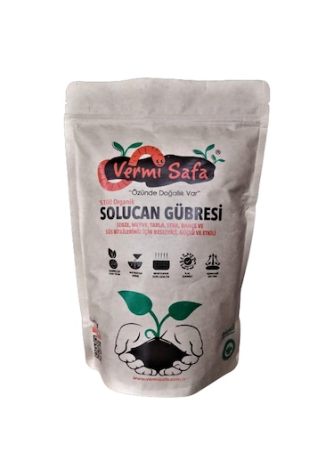 Vermisafa %100 Doğal Organik Katı Solucan Gübresi 1KG